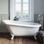 Freestanding Single Ended Roll Top Slipper Bath with White Feet 1700 x 710mm - Park Royal