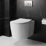 Wall Hung Toilet with Soft Close Seat Frame Cistern and Chrome Flush - Alcor