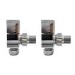 GRADE A2 - Chrome Square Angled Radiator Valves - For Pipework Which Comes From The Wall