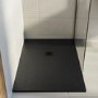 1000x800mm Stone Resin Black Slate Effect Shower Tray with Grate - Sileti