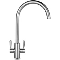 GRADE A2 - Franke Chrome Twin Lever Quarter Turn Kitchen Tap - Ascona