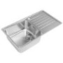 GRADE A1 - Carron Phoenix Atoll Single Bowl Chrome Stainless Steel Kitchen Sink- Right Hand Drainer