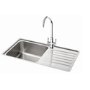 GRADE A1 - Carron Phoenix Atoll Single Bowl Chrome Stainless Steel Kitchen Sink- Right Hand Drainer