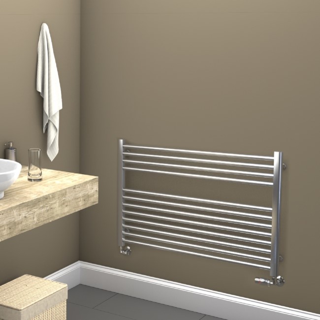 GRADE A1 - Towelrads Pisa Chrome Horizontal Towel Radiator 800 x 1000mm