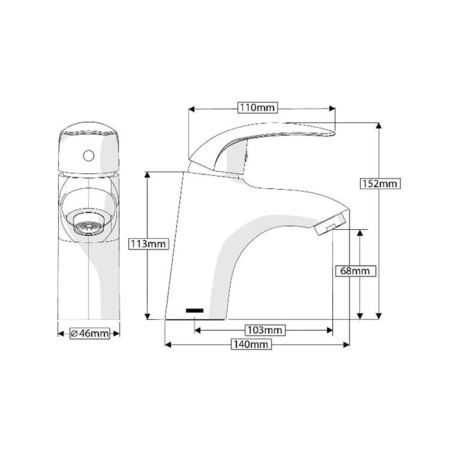 AKW Denova Chrome Mono Basin Mixer Tap with Waste