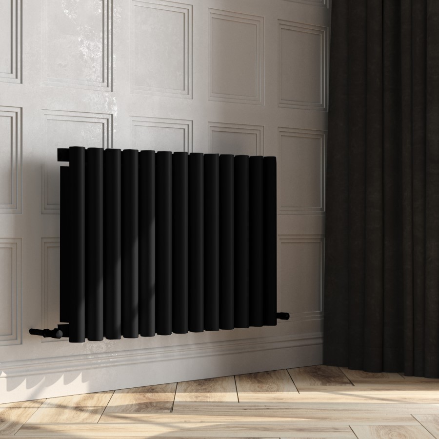 Towelrads Oxshott Black Single Panel Horizontal Radiator 600 x 975mm