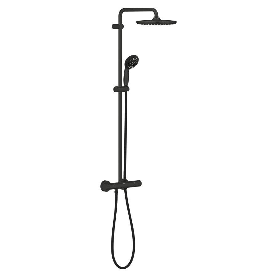 GRADE A1 - Grohe Vitalio Start System 250 Thermostatic Shower - Matt Black