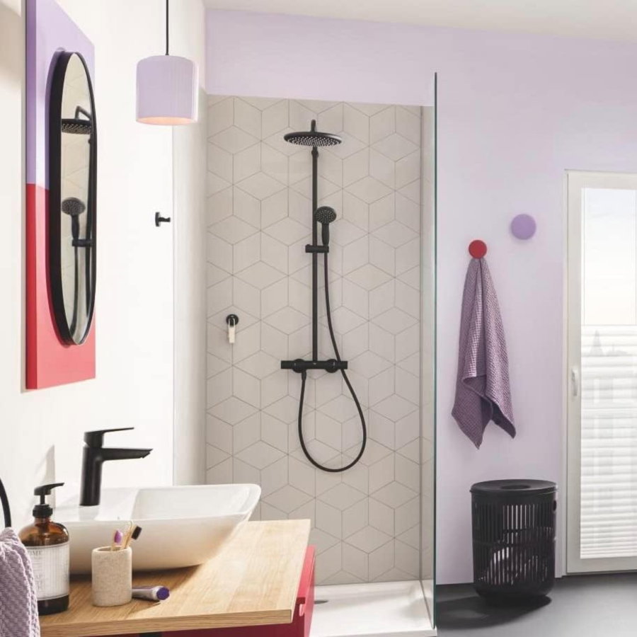 GRADE A1 - Grohe Vitalio Start System 250 Thermostatic Shower - Matt Black