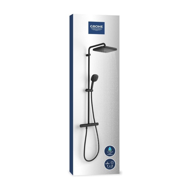 GROHE QuickFix Vitalio Comfort 250 Shower System with Thermostat Wall Mounting