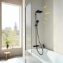 GROHE QuickFix  Black Vitalio Comfort 250 Shower System with Bath Thermostat for Wall Mounting