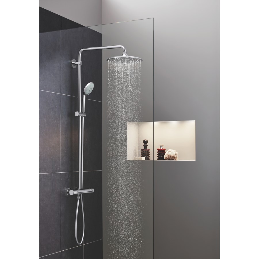 Grohe Euphoria 260 Thermostatic Mixer Bar Shower with Round Overhead & Handset