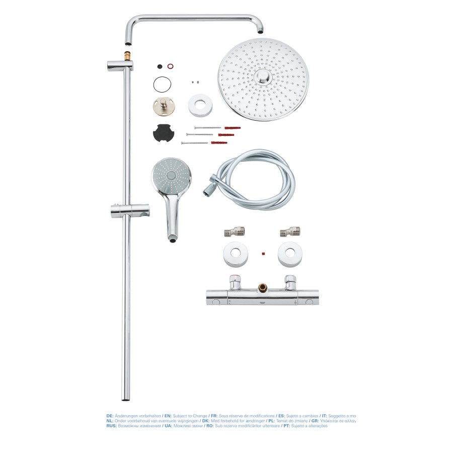 Grohe Euphoria 260 Thermostatic Mixer Bar Shower with Round Overhead & Handset