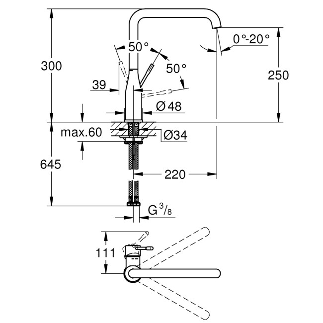 Grohe Chrome Single Lever Kitchen Mixer Tap