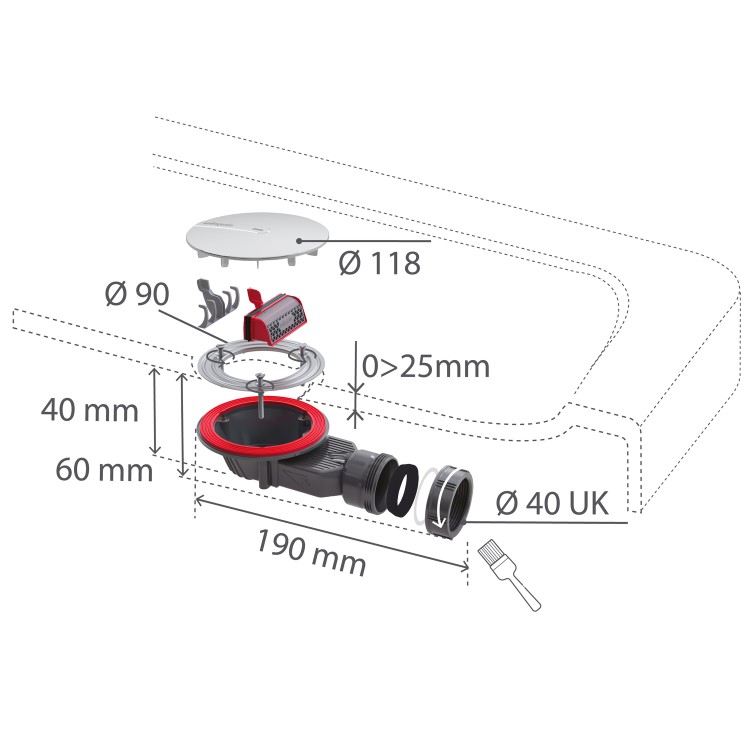 Wirquin 90mm Fast Flow Shower Tray Waste