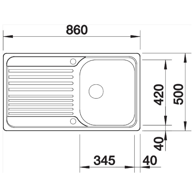 GRADE A1 - Single Bowl Inset Chrome Stainless Steel Kitchen Sink - Blanco Tipo 45-S