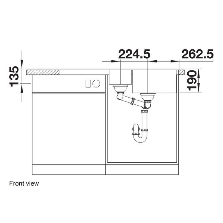 1.5 Bowl Black Inset Black Kitchen Sink - Blanco Legra 45S