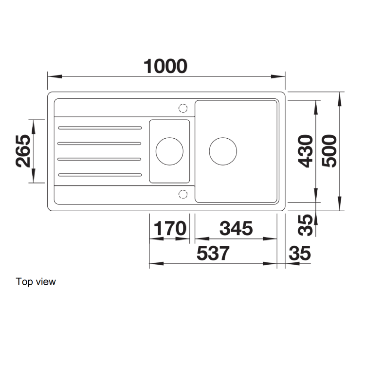 1.5 Bowl Black Inset Black Kitchen Sink - Blanco Legra 45S