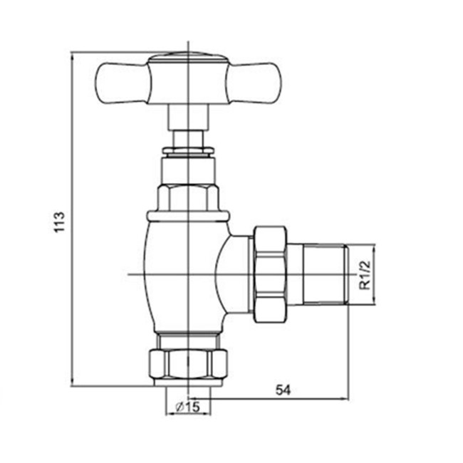 Chrome Traditional Angled Radiator Valves