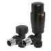 Matt Black Thermostatic Angled Radiator Valves