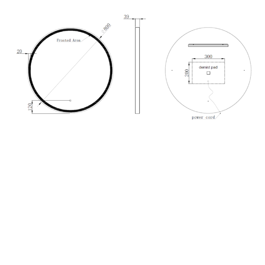 GRADE A1 - Round Brass LED Bathroom Mirror with Demister 800mm - Antares 