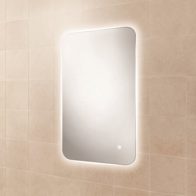 Rectangular Backlit Heated Bathroom Mirror with Lights 500 x 700mm- HiB Ambience 50