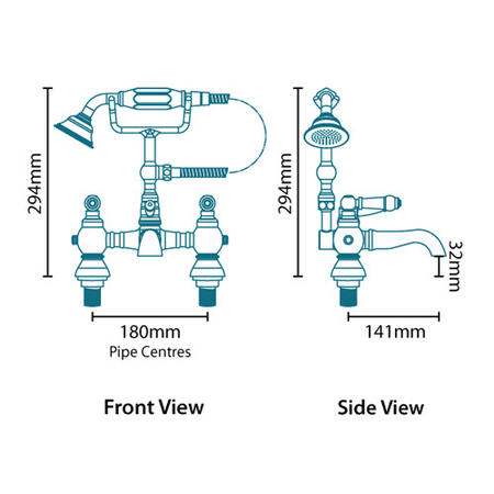 Cambridge Traditional Bath Shower Mixer Tap