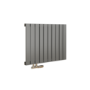 Eco Eleganza Anthracite Horizontal Flat Designer Aluminium Radiator 600x750mm Single Panel 2302 BTU