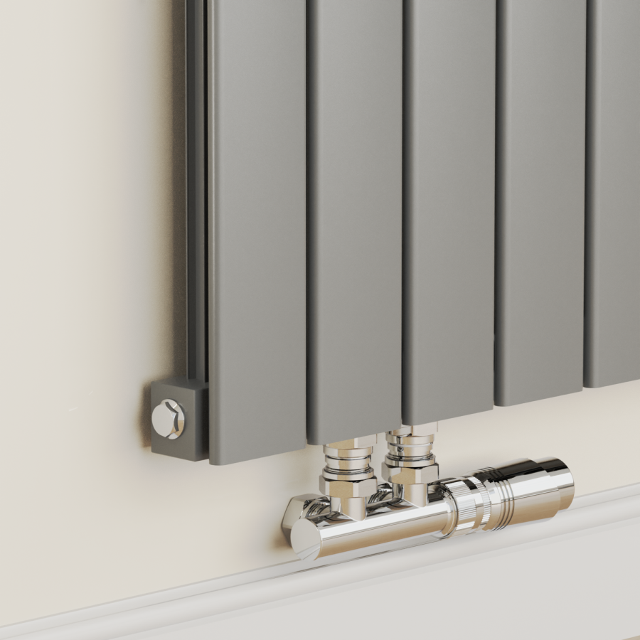 Eco Eleganza Anthracite Horizontal Flat Designer Aluminium Radiator 600x750mm Single Panel 2302 BTU