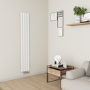 Eco Eleganza White Vertical Flat Designer Aluminium Radiator 1800x300mm Single Panel 2258 BTU