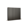 Eco Eleganza Midnight Black Horizontal Flat Designer Aluminium Radiator 600x750mm Double Panel 3056 BTU