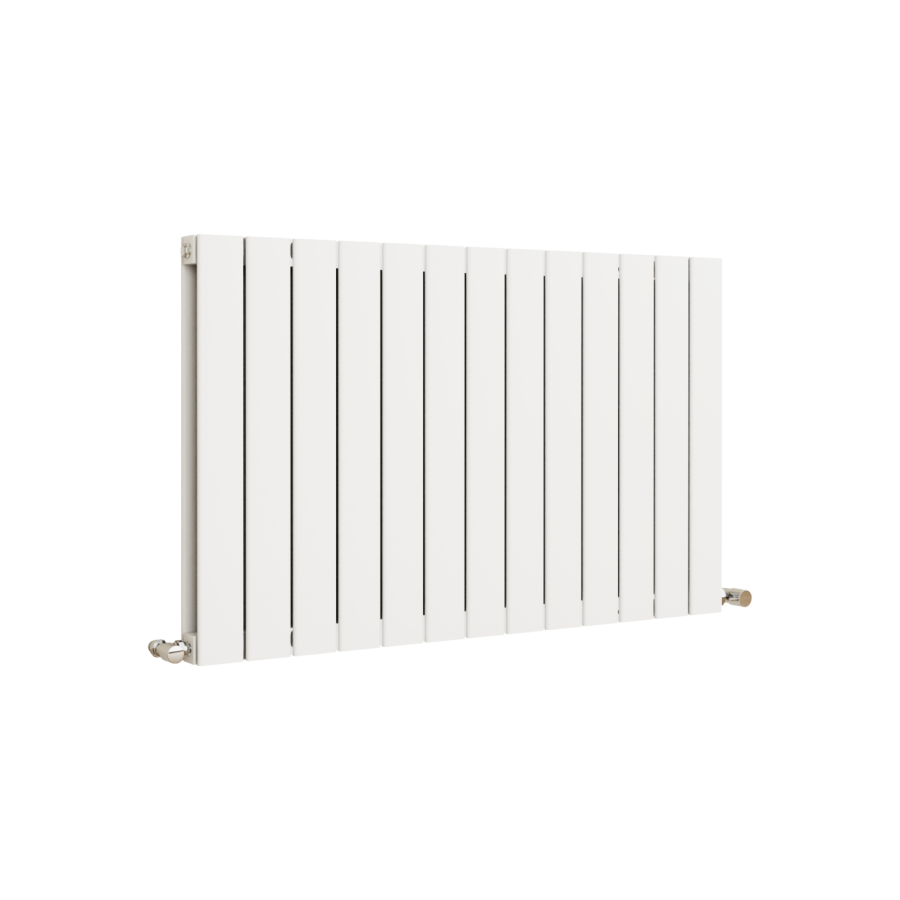 Eco Eleganza White Horizontal Flat Designer Aluminium Radiator 600x975mm Double Panel 3973 BTU