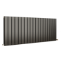 Eco Eleganza Midnight Black Horizontal Flat Designer Aluminium Radiator 600x1425mm Double Panel 5807 BTU