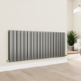 Eco Eleganza Anthracite Horizontal Flat Designer Aluminium Radiator 600x1425mm Double Panel 5807 BTU