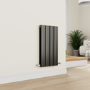 Eco Eleganza Midnight Black Horizontal Flat Designer Aluminium Radiator 600x300mm Double Panel 1223 BTU