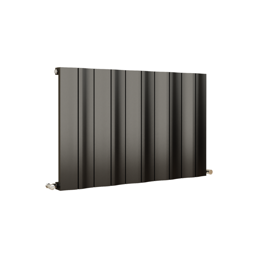 Eco Vivante Midnight Black Horizontal Wave Designer Aluminium Radiator 600x945mm Single Panel 3055 BTU