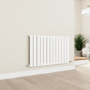 Eco Eleganza White Horizontal Flat Designer Aluminium Radiator 600x975mm Single Panel 2992 BTU