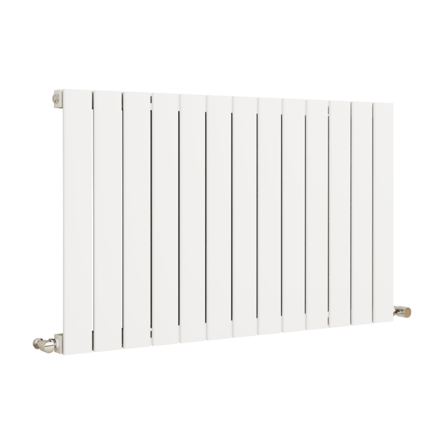 Eco Eleganza White Horizontal Flat Designer Aluminium Radiator 600x975mm Single Panel 2992 BTU