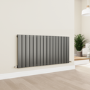 Eco Eleganza Anthracite Horizontal Flat Designer Aluminium Radiator 600x1200mm Single Panel 3683 BTU