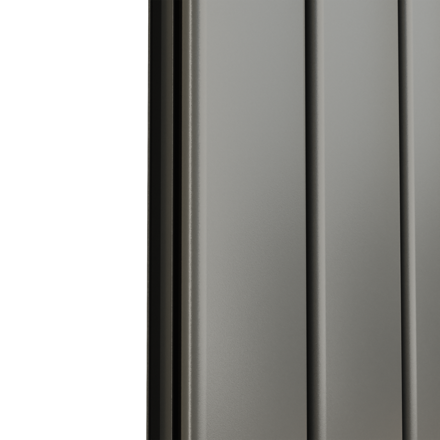 Eco Eleganza Anthracite Horizontal Flat Designer Aluminium Radiator 600x1200mm Single Panel 3683 BTU