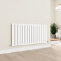 Eco Eleganza White Horizontal Flat Designer Aluminium Radiator 600x1200mm Single Panel 3683 BTU