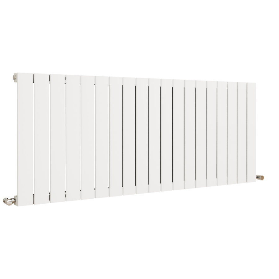 Eco Eleganza White Horizontal Flat Designer Aluminium Radiator 600x1425mm Single Panel 4373 BTU