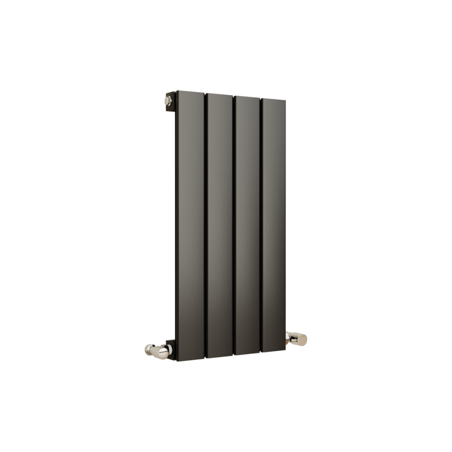 Eco Eleganza Midnight Black Horizontal Flat Designer Aluminium Radiator 600x300mm Single Panel 921 BTU