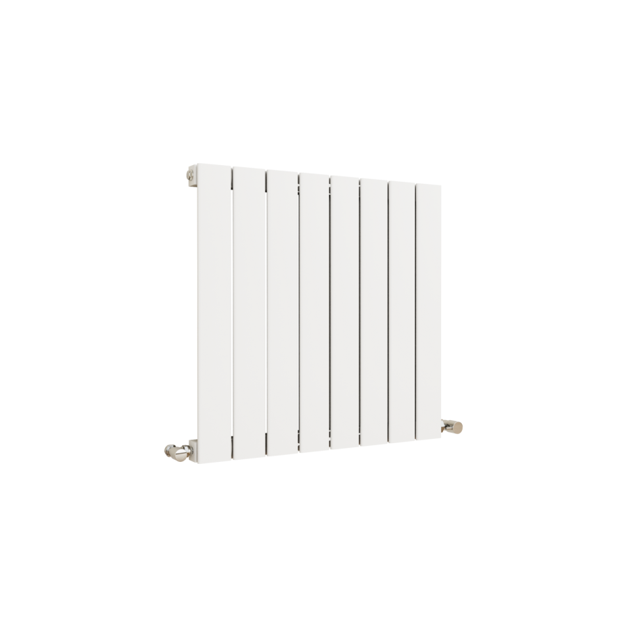 Eco Eleganza White Horizontal Flat Designer Aluminium Radiator 600x600mm Single Panel 1841 BTU