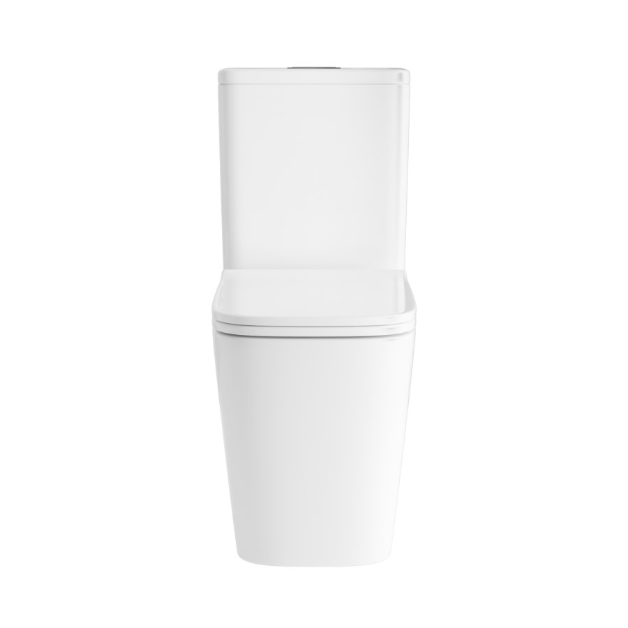 GRADE A1 - Close Coupled Rimless Closed Back Toilet with Soft Close Seat - Albi