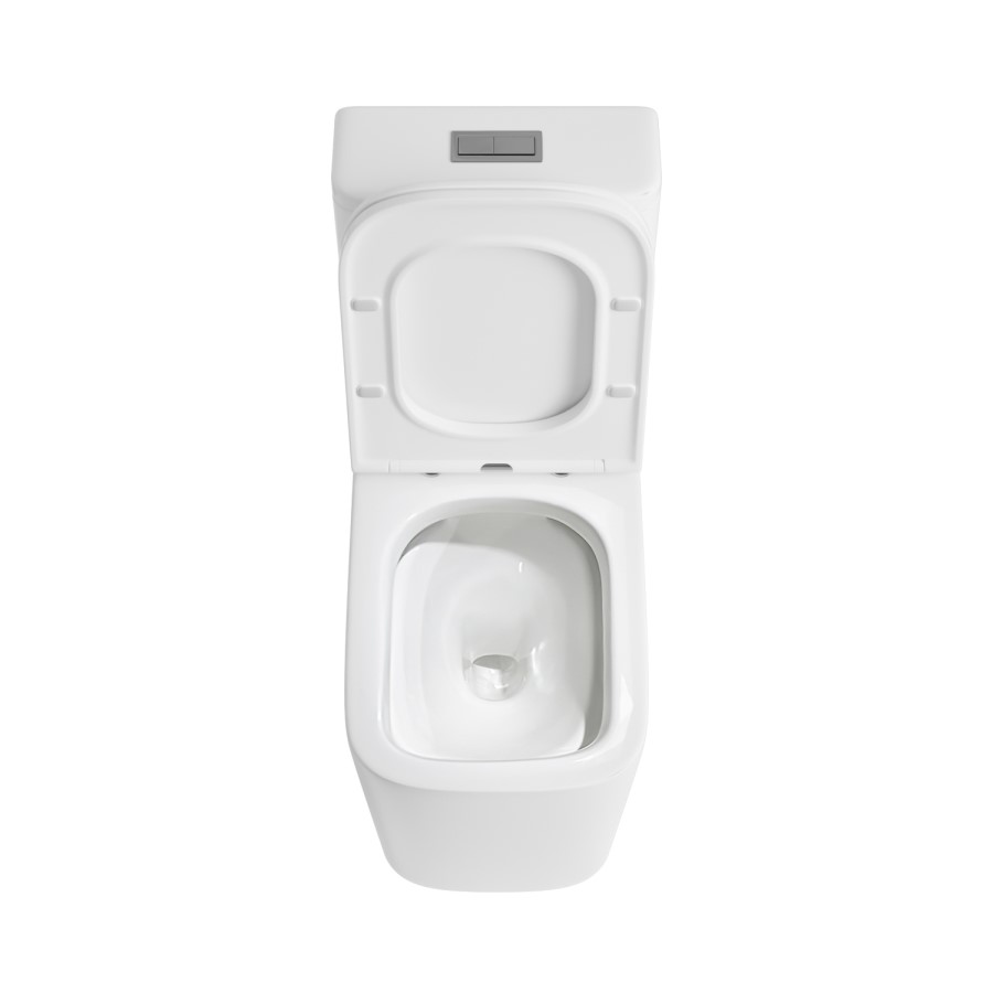 GRADE A1 - Close Coupled Rimless Closed Back Toilet with Soft Close Seat - Albi