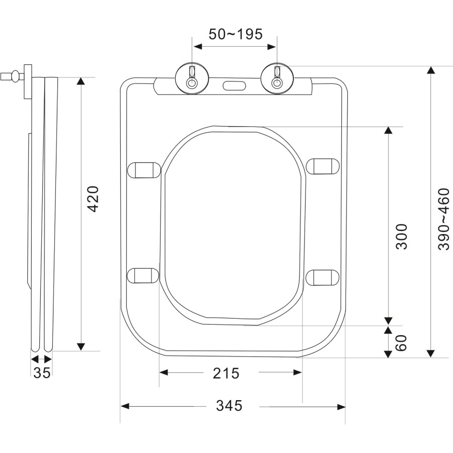 GRADE A1 - Close Coupled Rimless Closed Back Toilet with Soft Close Seat - Albi