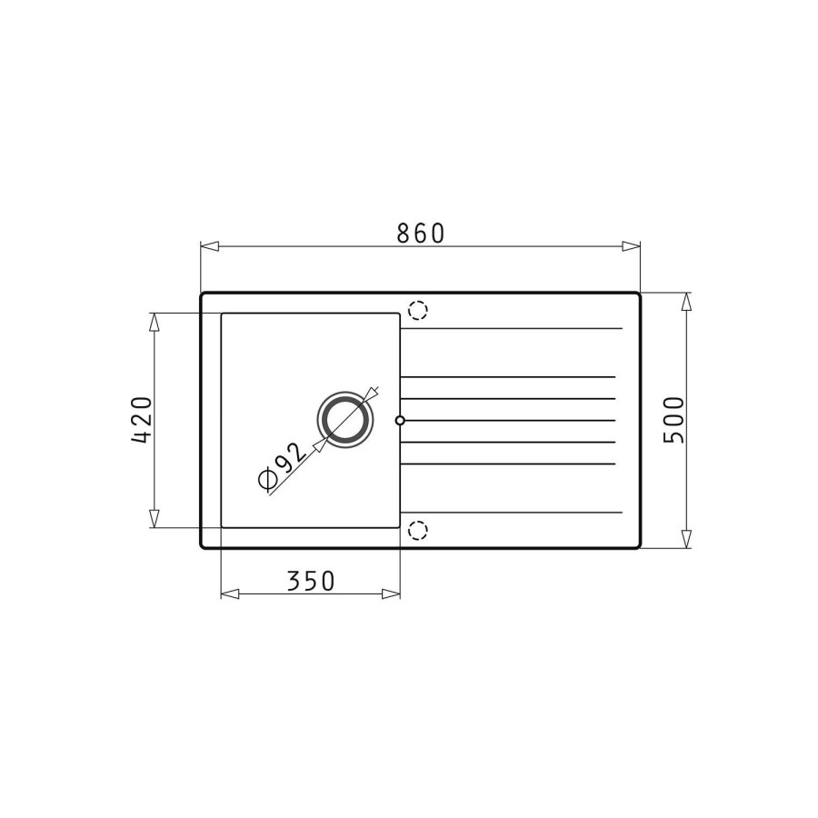 GRADE A1 - 1 Bowl Black Composite Small Kitchen Sink with Reversible Drainer - Essence Amelia