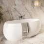 GRADE A1 - Freestanding Double Ended 1700 x 825mm Bath Matt White - Ana