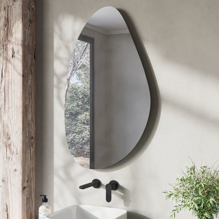 Pebble Backlit Heated Bathroom Mirror with Lights 500 x 800mm - Apollo