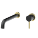 Black & Brass Wall Mounted Bath Mixer Tap - Arissa